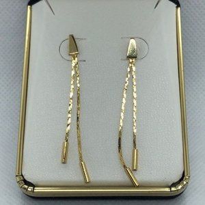 Gold Plated Chain Drop Earrings